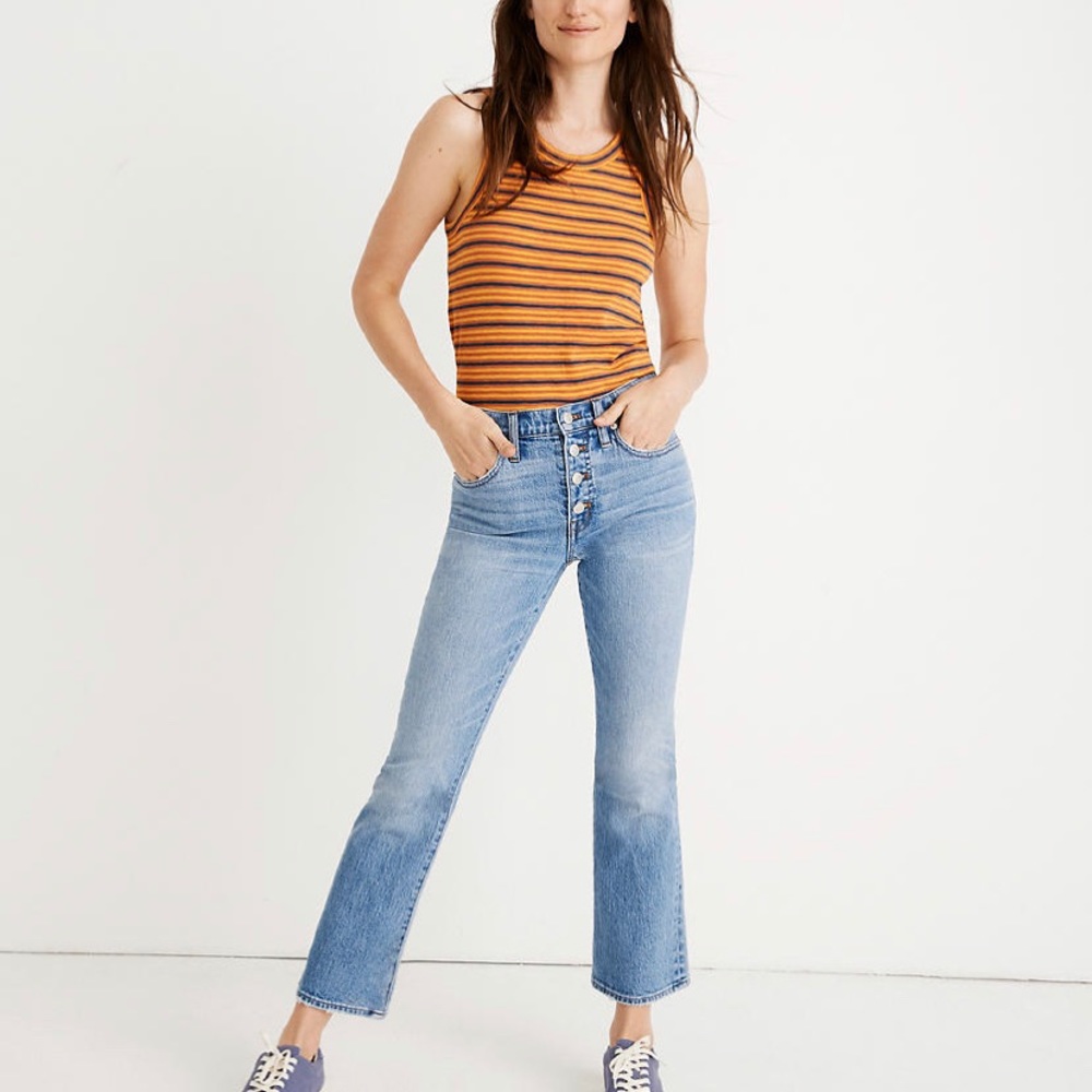 Madewell Cali Demi-Boot Jeans (Light, Distressed)